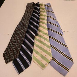Rooster Men's Silk Ties 4PC 4 Colors Very Good